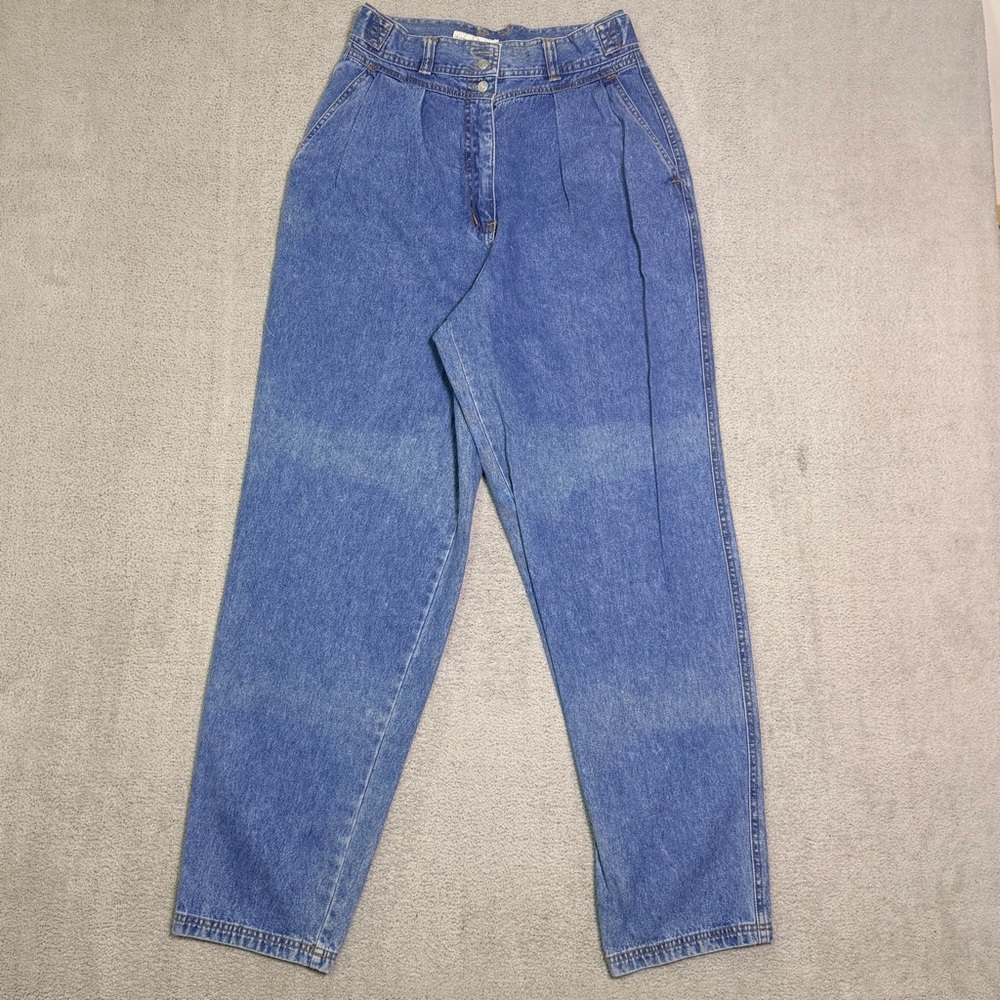 Vintage 90s Upper Class Mom Jeans Women’s 9/10 High Rise Pleated Tapered Leg